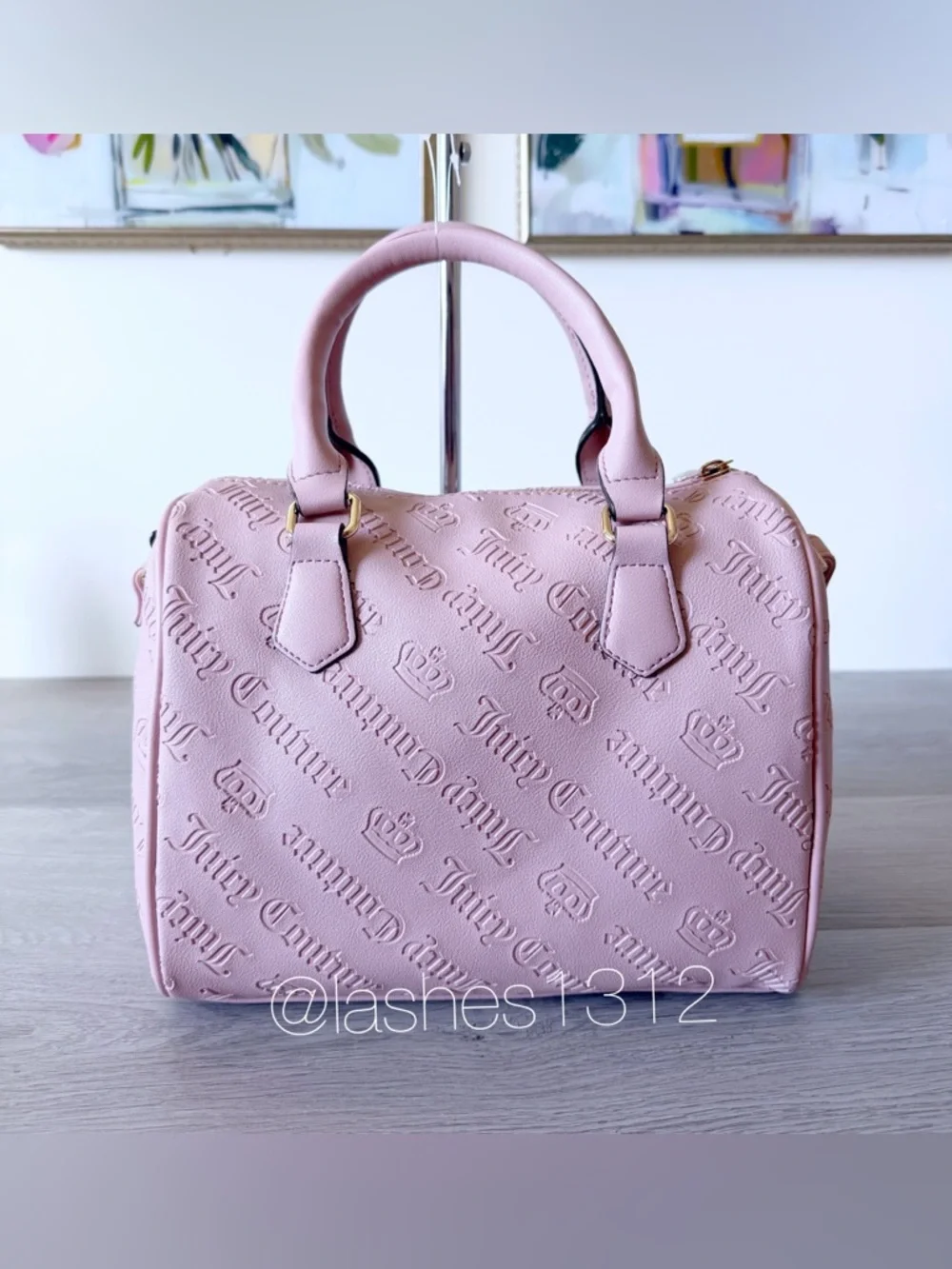 JUICY COUTURE Bag Not Your Babe Satchel with Swag Chain - Blush Pink - Picture 5 of 8